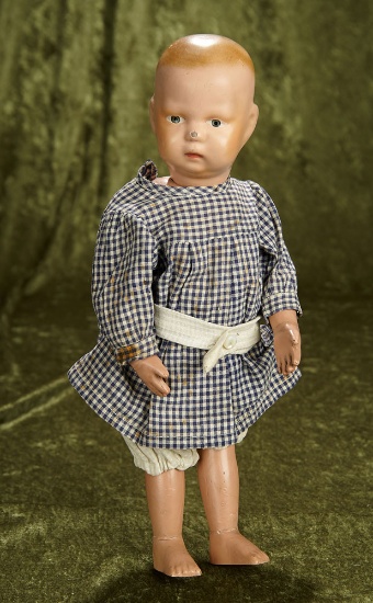 14" American wooden toddler by Schoenhut with painted hair. $400/500