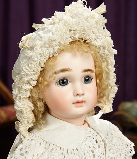 French Bisque Bebe, Figure A, by Jules Steiner in Especially Fine Antique Costume 2800/3200