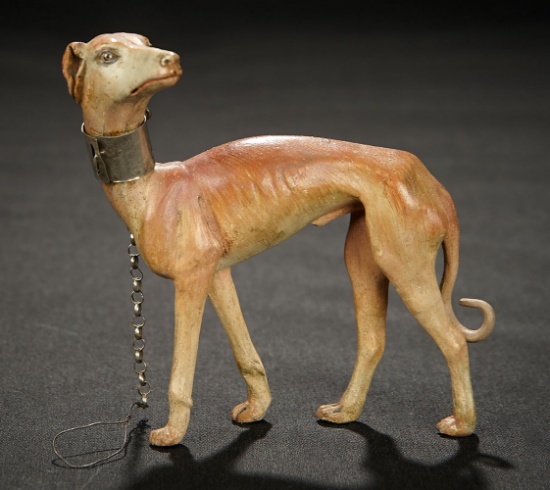 Neapolitan Dog with Collar Attributed to Vassallo Brothers 600/800