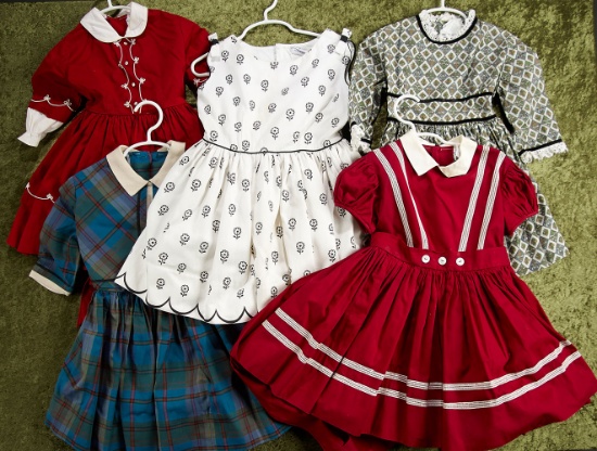 22" Group of five vintage Cinderella Dresses inspired by Shirley Temple.