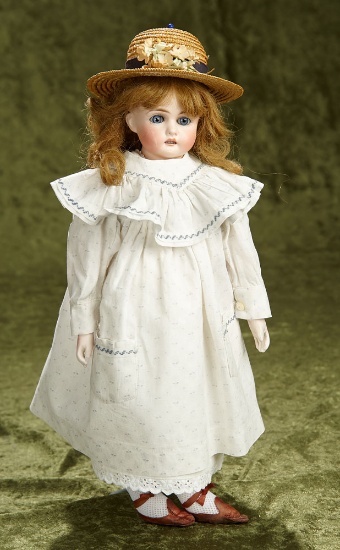 15" German bisque doll, 157, by C.F. Kling with large expressive eyes. $500/600