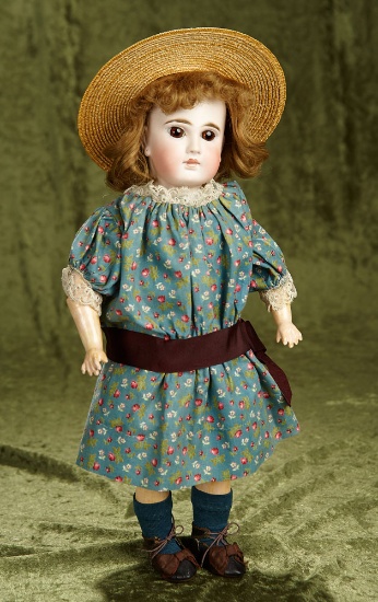 16" Sonneberg bisque closed mouth doll in the French look-alike manner, French shoes. $900/1200