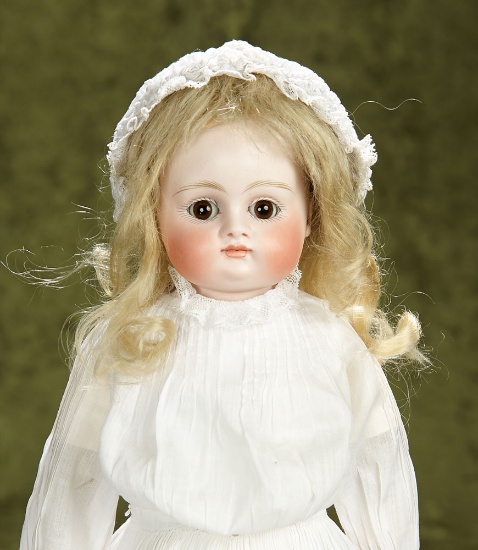 17" German bisque closed mouth doll by Kestner with wonderful expression. $600/800