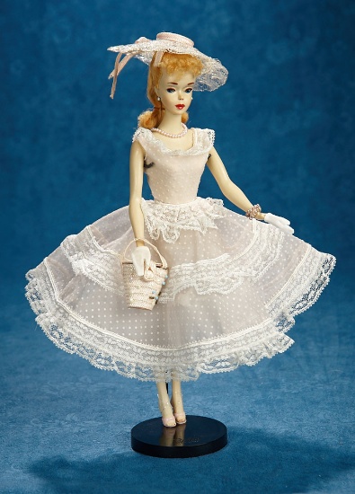 Blonde Ponytail Barbie #3, Original TM stand, "Plantation Belle" Ensemble, #966, 1960 $600/900