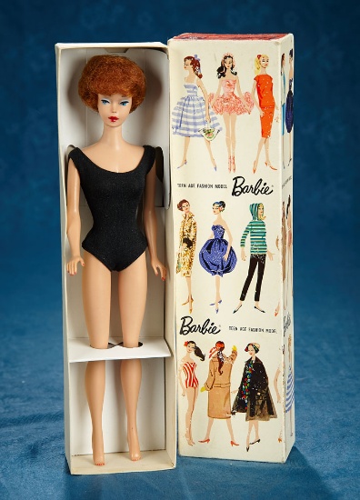 Titian-haired Bubble Cut Barbie, 1st issue, Original Box, 1961 $200/300