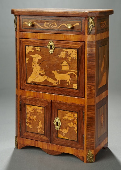 Very Fine 19th Century Continental Maitrise Model Secretaire with Elaborate Inlays 1100/1600