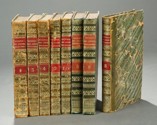 Eight Bound French Volumes of Journal des Jeunes Personnes, 1830s 400/500