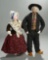 Rare Early French Paper Mache Lady and Gentleman in Original Normandy Costumes 1800/2300