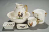 German Porcelain Toilette Set with Rooster Theme 300/400