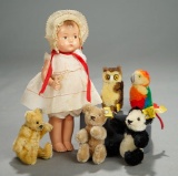 German Mohair Bears and Birds by Steiff in Miniature Size 500/700