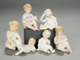 Six German All-Bisque Children in Playful Poses 300/500
