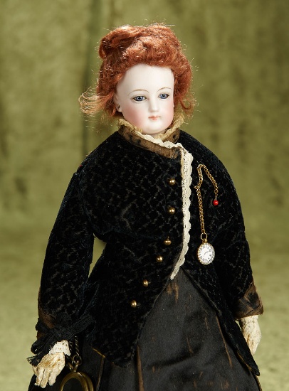 15" French bisque poupee attributed to Gaultier with lovely antique costume. $1300/1500