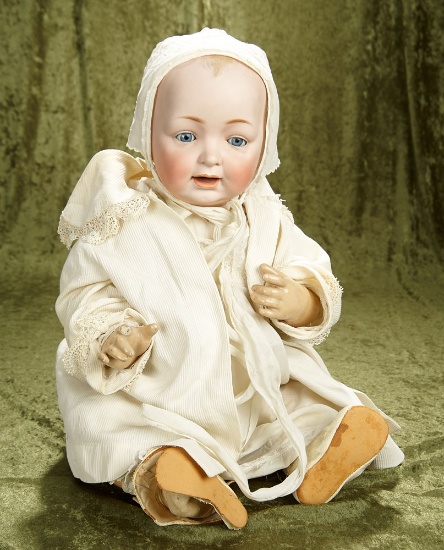 24" Grand size German bisque character baby by JDK with excellent bisque and sleep eyes.