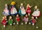 Ten German cloth character theatre dolls by BAPS. $300/400