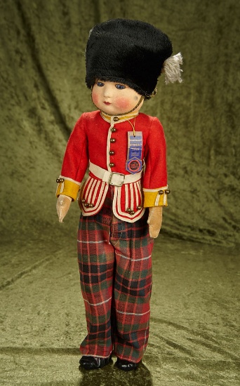 22" English felt Royal Guard by Chad Valley in original costume, with original tag. $400/500