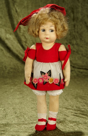 16" French felt character doll in stylist costume attributed to Gre-Poir. $400/500