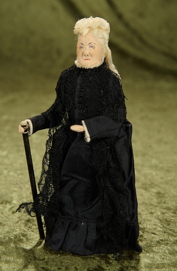 8" English cloth portrait doll of Queen Victoria by Liberty of London. $300/400