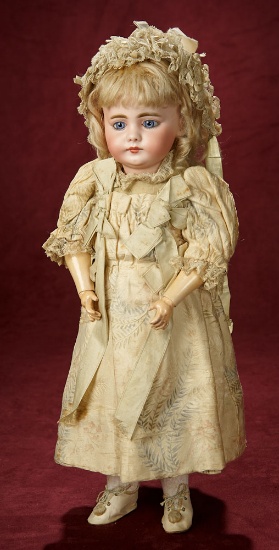 German Bisque Shy-Faced Child, Model 719, by Simon and Halbig with Closed Mouth 1200/1800