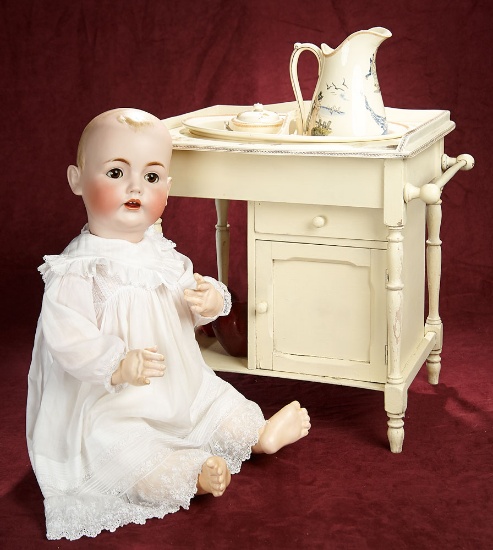 German Bisque Character Baby in Rare Largest Size 20 by Kestner 500/700