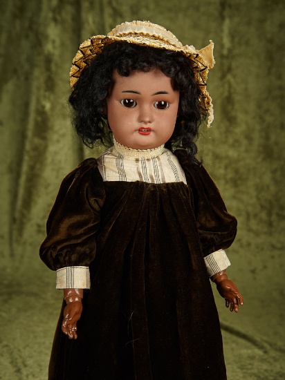 21" German brown-complexioned bisque doll, 530, by Simon and Halbig. $700/900