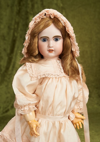 22" French bisque Bebe Jumeau, 1907, size 9, with original body. $1200/1500