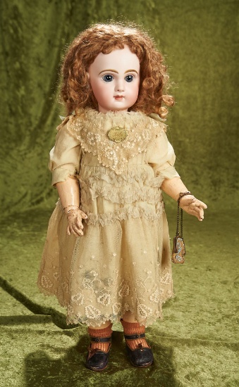 20" French bisque closed  mouth bebe by Jumeau, size 9 with original signed body. $2700/3200