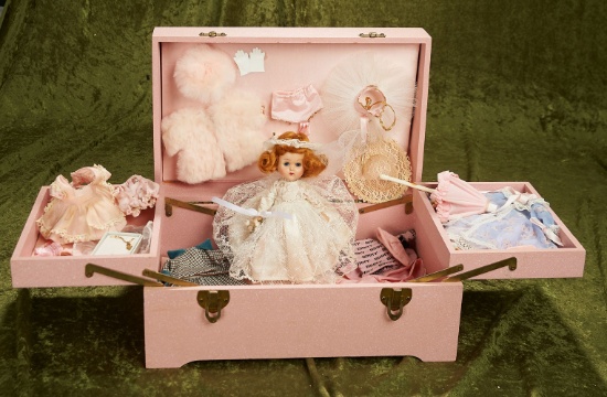 14" x 9" "Ginny's Fitted Bridal Chest" with 8" red-haired Ginny. $700/900