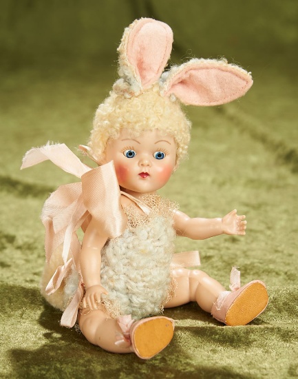 8" Painted lash Ginny with poodle cut as Easter Bunny from Crib Crown series, 1950 $400/500