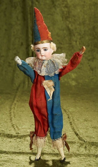 14" Clown with clapping bellows and original costume. $400/500