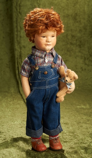 18" "Patrick and His Bear" from Little Friends series by R. John Wright, 1989. $700/900