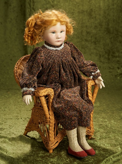 19" Wax-over-porcelain artist doll "Fritzi" by Brigitte Deval, c. 1989. $800/1000