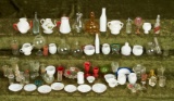 Large lot of delicate glass miniature dollhouse dishes.