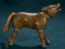 American Carved Wooden Glass-Eyed Wolf, Style I, by Schoenhut with Rare Cloth Tail 500/700