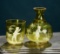 Rare Miniature Vaseline Glass Tumble-Down in the Mary Gregory Style 500/700