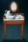 French Cherry Wood Marble Top Toilette Table with Accessories 600/900