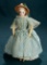 Petite French Bisque Poupee, Size 00, with Dramatic Eyes attributed to Jumeau 1200/1700