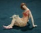 German All-Bisque Seated Bathing Beauty with Kitten by Galluba & Hoffman 800/1100