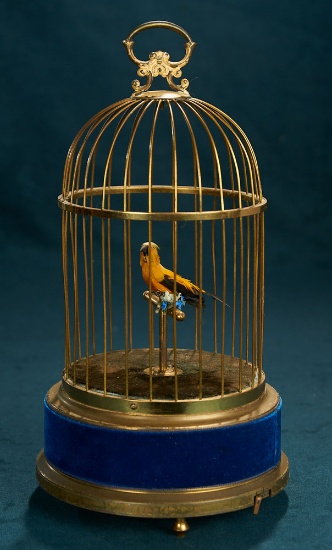 German Mechanical Singing Bird in Gilded Cage 1200/1500