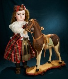 Grand French Bisque Bebe Jumeau, Size 16, in Wonderful Antique Scottish Costume 2800/3400