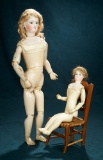 French Bisque Smiling Poupee with Wooden Articulated Body by Leon Casimir Bru 4500/5500