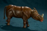 American Carved Wooden Glass-Eyed Rhinoceros by Schoenhut 500/700