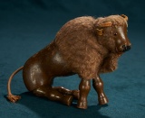 American Carved Wooden Glass-Eyed Buffalo by Schoenhut 400/500