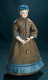 Splendid French Bisque Poupee with Wooden Body and Fine Original Costume 3700/4800