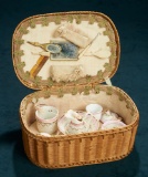 French Porcelain Toilette Set in Original Basket Presentation 600/800