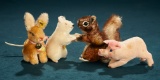 Four Miniature German Mohair Animals by Steiff 500/700