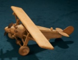 American Wooden Aeroplane with Original Box by Schoenhut 300/400