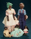 American Brown-Complexioned Wooden Dolls from The Pinn Family by Schoenhut 800/1100