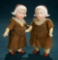 Pair, German Bisque Dolls with Sculpted Dutch Girl Caps by Goebel 500/700