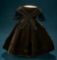Rare French Brown Velvet Gown with Huret Label 800/1100