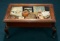 Walnut Display Table Filled With Miniature Accessories 700/900